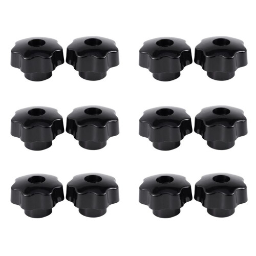 12 Pcs M10 Female Thread Nuts 50mm Plastic Star  Clamping Knob Grip