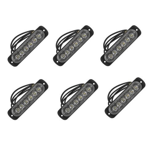 6X 12V-24V 6LED Light Flash Emergency Car Vehicle Warning Strobe Flashing White