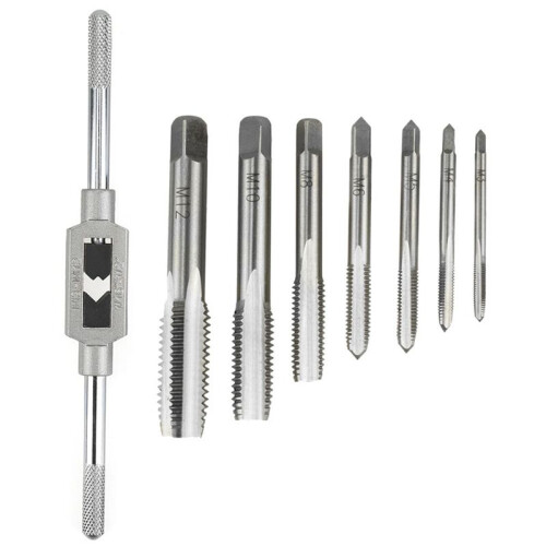 2X 8 in One Tap Tool Set Thread Metric Machine Hand Screw Thread Plug Taps Set 2