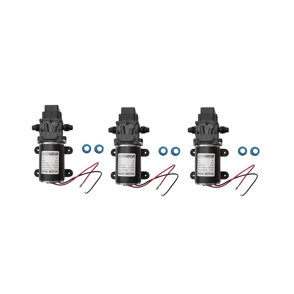3X 12V 100W High Pressure Self Priming Water Pump 160Psi 8Lpm Caravan Camping Boat 4711629609470