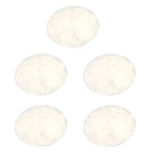 5X Faux Sheepskin Wool Carpet 30 X 30 cm Fluffy Soft Longhair Decorative Carpet Cushion Chair Sofa Mat (Round White)