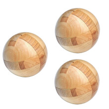 3X Wooden Puzzle Magic Brain Teasers Toy Intelligence Game Sphere Puzzles for Adults/Kids