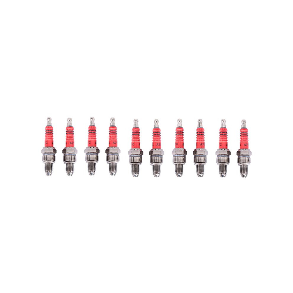 Pack Of 10 Racing 3 Electrode A7tc For 50Cc 110Cc 125Cc 150Cc Atv Scooter Dirt Bike Go Kart 6033189723730