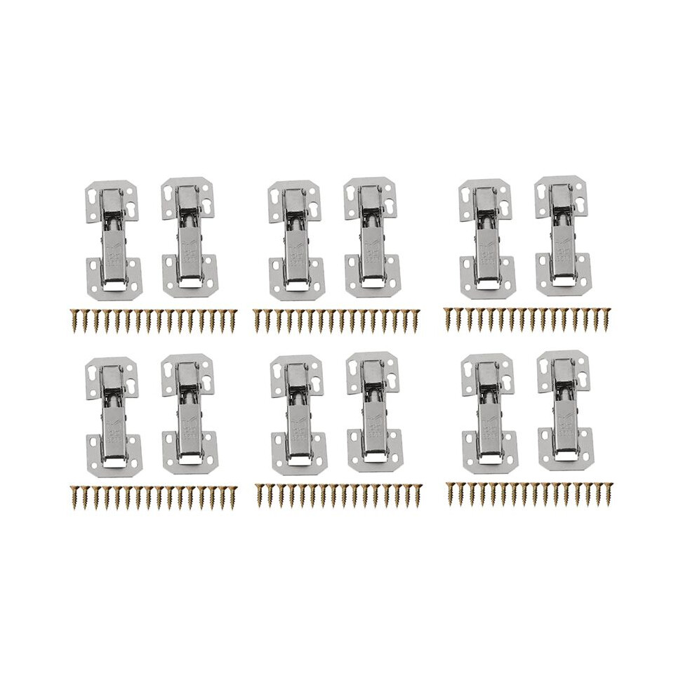 12Pcs Soft Close Kitchen Cupboard Cabinet Wardrobe 90Degree Door Hinges & Screws 4711307577633
