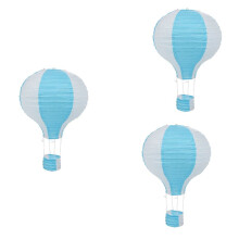 3pcs 12inch Hot Air Balloon Paper Lantern Lampshade Ceiling Light Wedding Party Decor,  Stripes