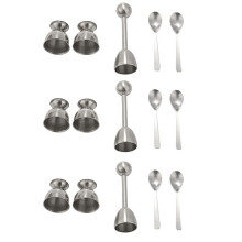 3X Egg Cracker Topper Set - Soft Hard Boiled Eggs Separator Tool - Include Spoons and Cups-Shell Remover