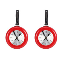 2X Wandklok Metaal Koekenpan Ontwerp 8 Inch Klokken Keuken Decoratie Nieuwigheid Kunst Horloge