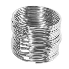 40X Quality 50Mm Keyring Split Ring Set Heavy Duty Large Nickel Key Loop Sprung Hoop