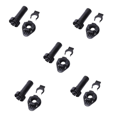 10x Plastic Adjustable Height Kitchen Cupboard Plinth Foot Leg Pair Black