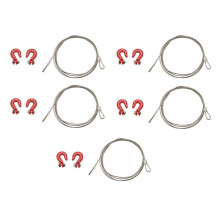 5X 1: 10 RC Crawler Zubehoer Metall Anhaenger Drahtseil Abschleppseil mit Haken Fuer RC Auto 1/10 D90 Axial SCX10 LKW RC Auto Teile