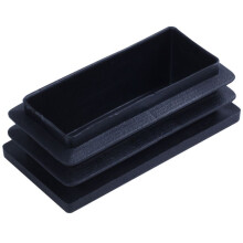 Plast Rektangel Blanking End Tube Caps Insatser 25X50Mm 240St Svart