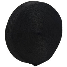 6pcs 25mmx20m Roll Nylon Tape Strap for Webbing Bag Strapping Belt Making DIY - Black