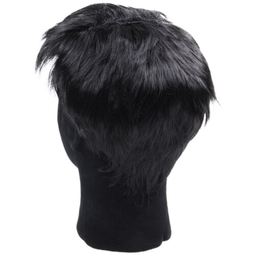 3X Mens Kurze Gerade Schwarze Alltag Volle Perücke 2