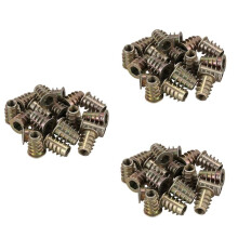 60 Pieces M6x 15mm Hexagon Socket Screw Thread Insert Nut for Wood