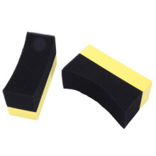 50x Professional Automotive Car Wheel Washer Tyre Tire Dressing Applicator Curved Foam Sponge Pad Black+Yellow