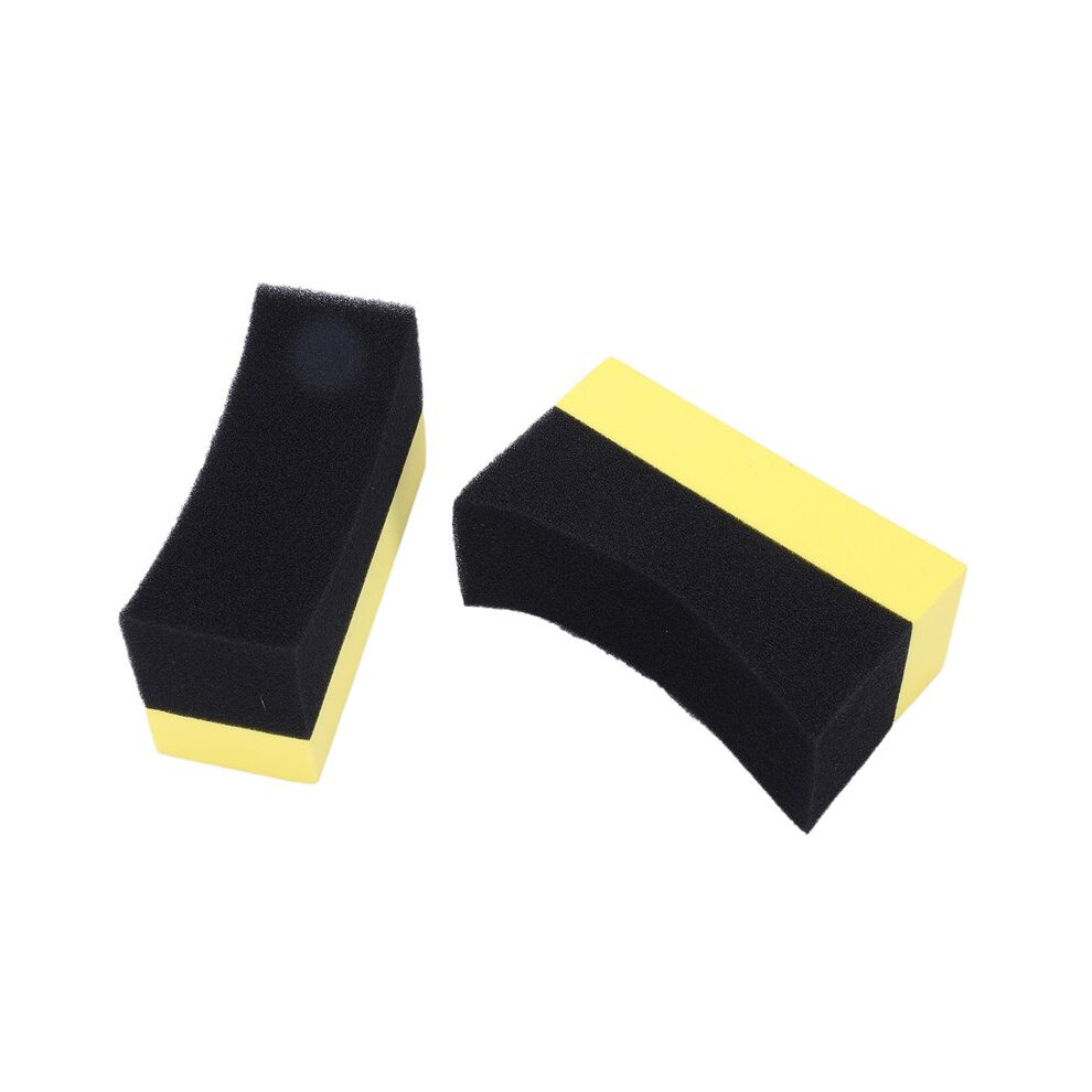 50X Professional Automotive Car Wheel Washer Tyre Tire Dressing Applicator Curved Foam Sponge Pad + Black/Yellow 4713743666872