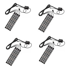16x DC12V 9 LED RGB Interior Car Atmosfera Vano Piedi La Striscia Della Luce del Caricatore USB