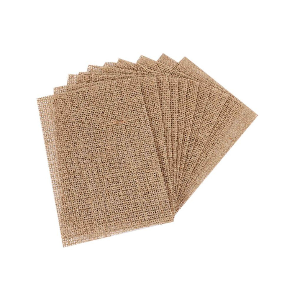 Semoic 30 Pcs Natural Hessian Burlap Place Mat Table Placemats Coaster Dining Decor