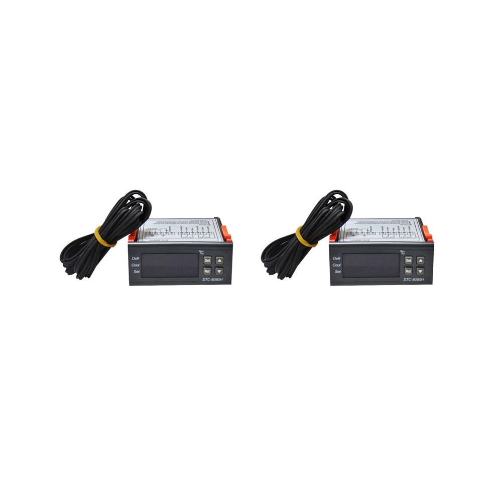 2X Stc-8080H Temperature Controller Refrigerator Thermostat Digital Display Microcomputer Temperature Controller 220V 4711787590863