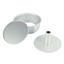 2Stück 8 Zoll Aluminium Legierung Runde Chiffon Kuchen Form Abnehmbare Untere Hohlen Schornstein Kuchen Form Diy Backen Kuchen Werkzeuge