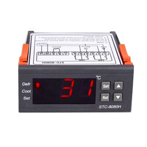 2X STC-8080H Temperature Controller Refrigerator Thermostat Digital Display Microcomputer Temperature Controller 220V 2