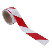 5pcs 10m X 5cm Safety Warning Tape Reflective Tape Self Adhesive Tape Reflective Strip Red + White
