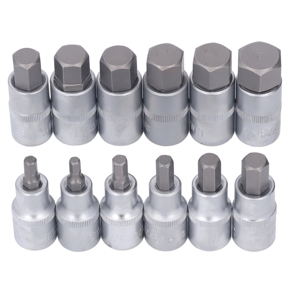 12Pcs Steel Drive Socket Set H5-H22 1/2In Impact Tool 4651389698416
