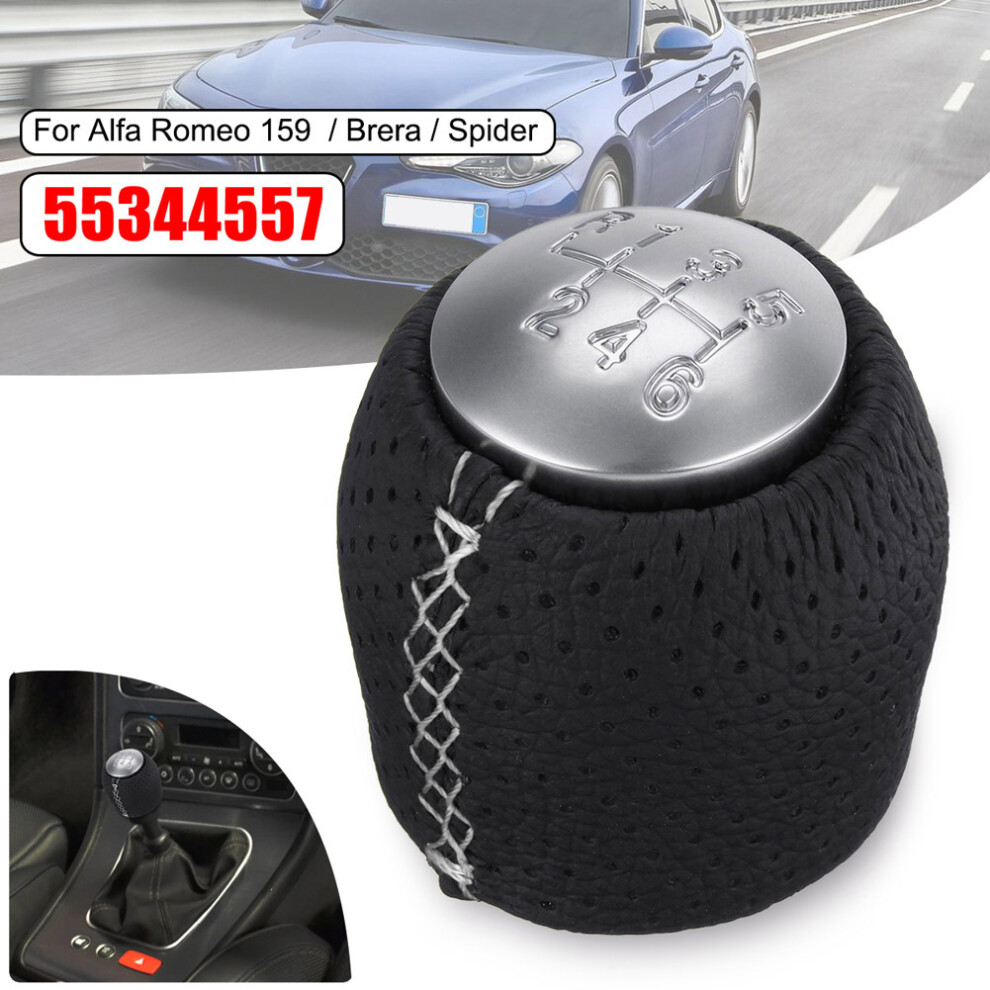 (White) Alfa Romeo 159 6-Speed Leather Shift Knob (05-11) White 6001832727831