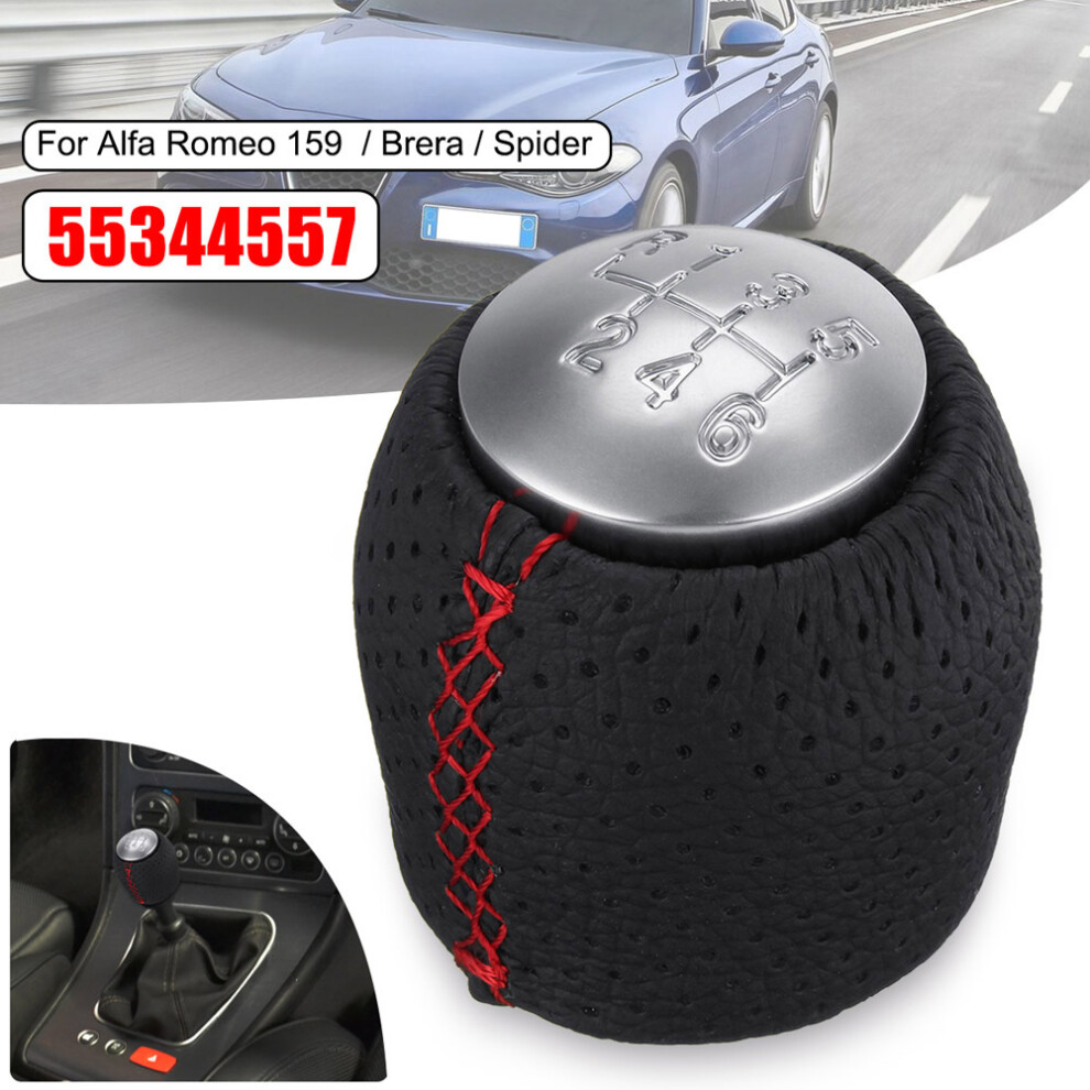 (Red) Alfa Romeo 159 6-Speed Leather Shift Knob (05-11) Red 6001832727824