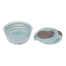 Plastik-Salatwirbler 3,5 l Schnelles Waschen & Schleudern Blau Küchen-Gemüsewascher