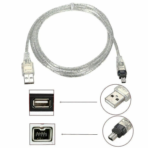 Câble de données USB Mini DV Firewire IEEE 1394 pour caméscope HDV vers PC de montage 1