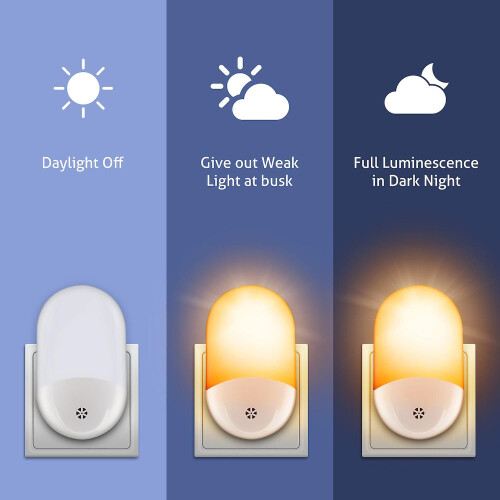 Veilleuse Induction Intensité Variable LED Blanc Chaud Automatique 1