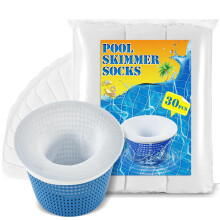 30 Pack Pool Skimmer Socks, Reusable Ultra Fine Mesh Filter Basket Liners for Inground and Above Ground Pools