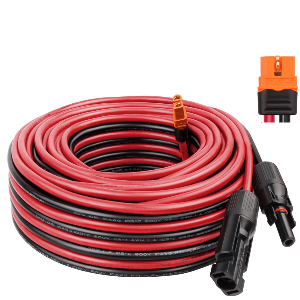 Xt60i Solar Cable 40Ft 10Awg Weatherproof Plugandplay Extension For Ecoflow Portable Power Station 9169991391113