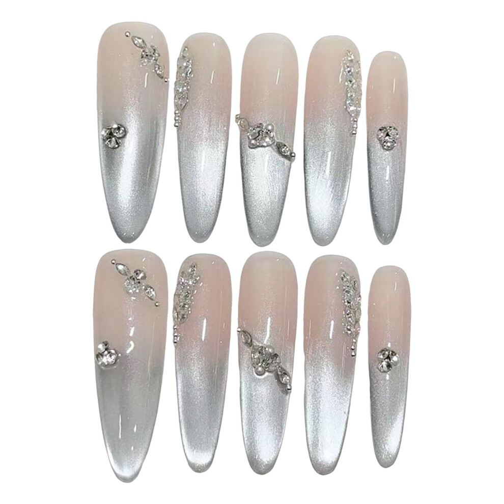 Reach-Tools Pink (S) Glitter French Tip Fake Nails - Ombre Diy