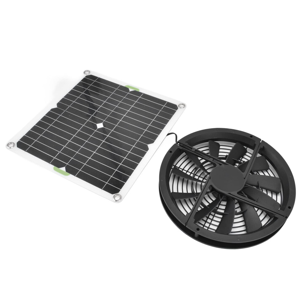 Solar Powered Exhaust Fan Kit, 10In 100W Solar Panel For Chicken Coop Greenhouse Shed 9771547330387
