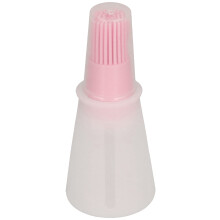 Silicone Oil Bottle Brush with Cap, Pink Heat‑Resistant BBQ Sauce Basting Brush for Cooking and Grilling