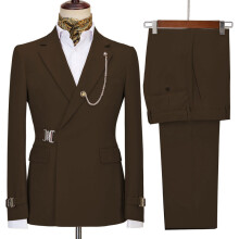 (Kaffee, 2XL) Herrenanzug, Smoking, 2-teilig, Slim Fit, formeller Businessanzug, Hochzeitsanzug, Smoking für Bräutigam und Abschlussball