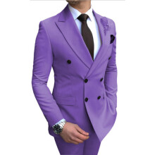 (Hellviolett, 6XL) Slim-Fit-Anzug für Herren, 2-teilig, Bräutigam-Tuxedo, zweireihiger Blazer, formeller Business-Anzug