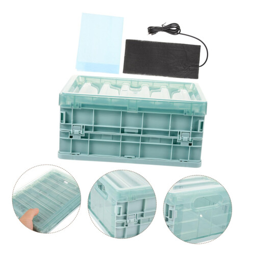 Egg Incubator and Chick Brooder Box with Heating Pad, Foldable Easy Clean Design for Birds 2