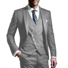 (grau, S) Slim-Fit-Herrenanzug, 3-teiliger Smoking-Anzug