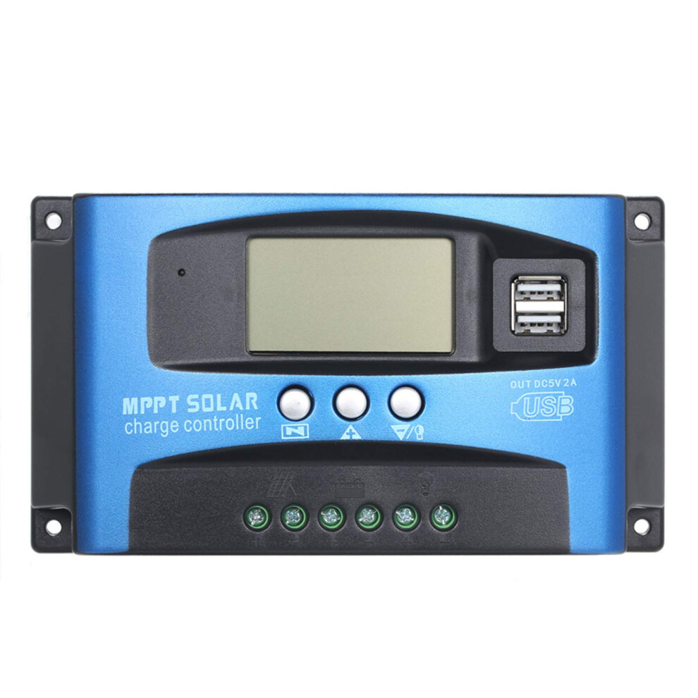 40A Mppt Solar Charge Controller 12V/24V Auto With Lcd Realtime Monitoring Dual Usb Fast Charging 9169991391410