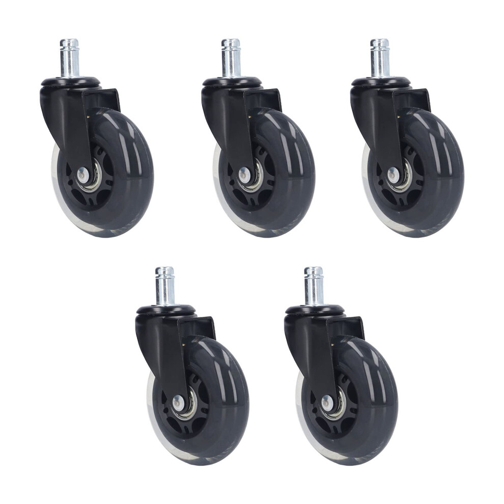 Office Chair Wheels 3 Inch Quiet Polyurethane Casters Set Of 5 For Hardwood Floors And Carpet 9771547415886