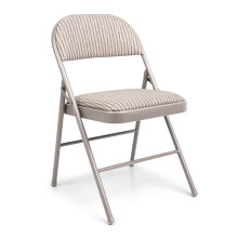 NEW DELUXE FOLDING OFFICE BACK REST CHAIR STRONG STEEL METAL FRAME FABRIC PADDED