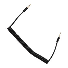 Câble d'extension audio auxiliaire spiralé, 1,5 m, jack 3,5 mm mâle-mâle 4 broches