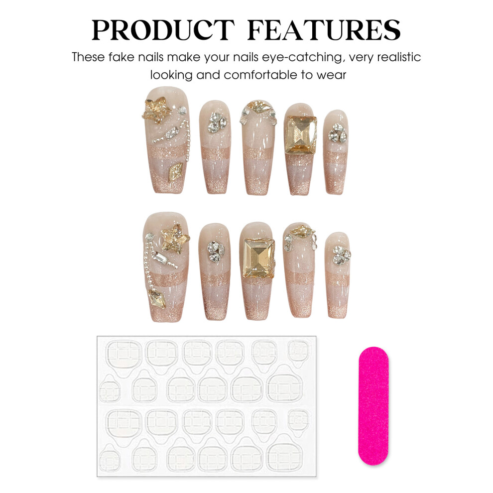 Reach-Tools (L) Cat Eye Fake Nails, Unbreakable & Stylish For Manicure