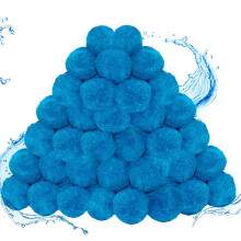 Pool Filter Balls 1.54 Lbs Fiber Filter Media, Reusable Blue Sand Filter Replacement for Swimming Pool and Aquarium