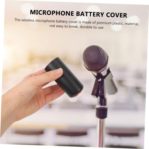 4pcs Screw On Microphone Battery Cover with Secure Lock, Plastic Cap Replacement for KTV Stage 1