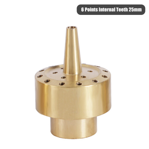 (6 Points Internal Teeth 25mm) Brass Parabolic Fountain Nozzle for Pools