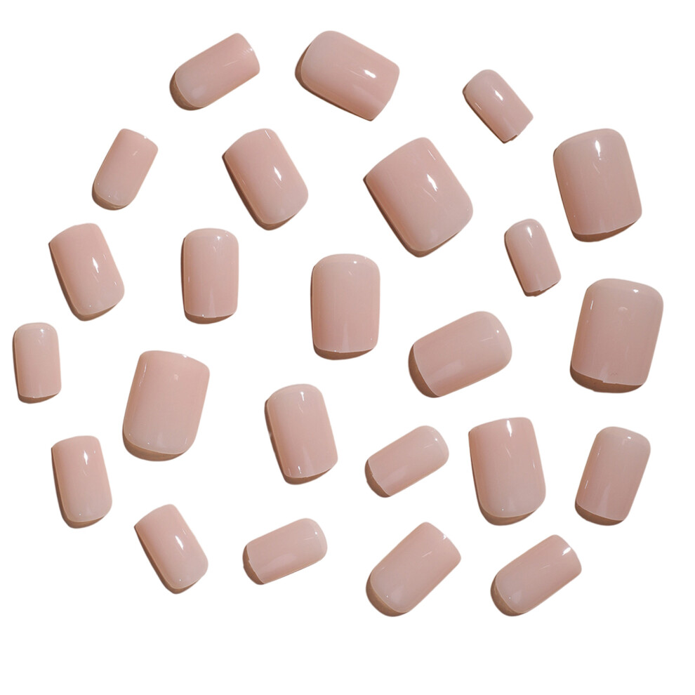 Creation-3C Pink Short Square Fake Nails For Women